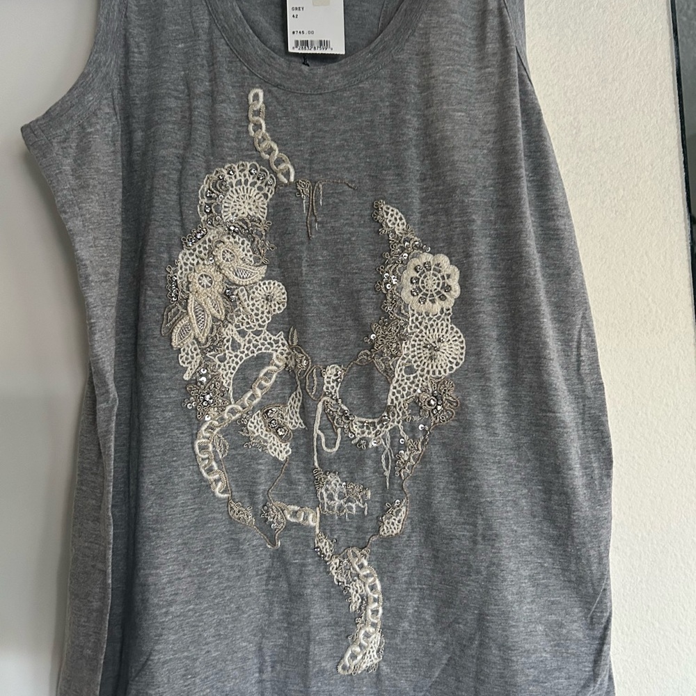 Alexander McQueen Gray Graphic Sleeveless Tank